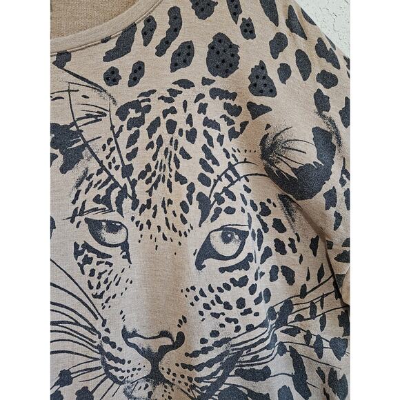CHICO'S Zenergy 4 Women 20 22 Tunic Top Cheetah Leopard Brown Long Sleeve 50" - Picture 4 of 8